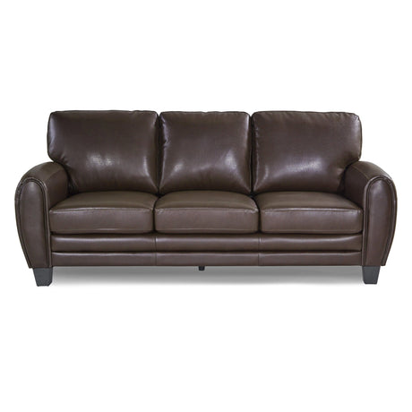 Rubin Dark Brown Faux Leather Sofa by Homelegance at Eve Furniture