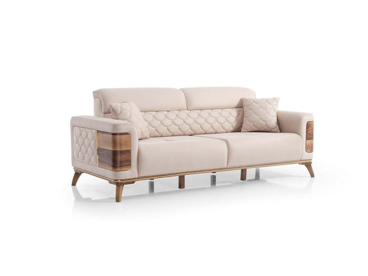Ruby 3-pieces (Sofa & Loveseat & Chair) Livingroom Set Beige by Furnia at Eve Furniture