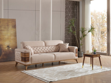 Ruby 3-pieces (Sofa & Loveseat & Chair) Livingroom Set Beige by Furnia at Eve Furniture