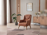 Ruby 3-pieces (Sofa & Loveseat & Chair) Livingroom Set in Brick by Furnia at Eve Furniture