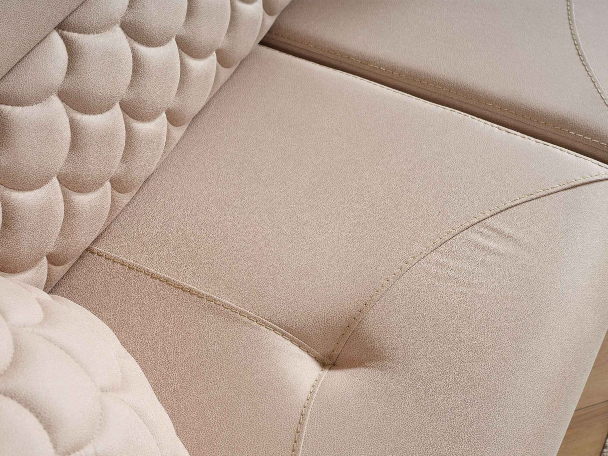 Ruby Beige Convertible Loveseat by Furnia at Eve Furniture