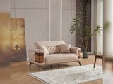 Ruby Beige Convertible Loveseat by Furnia at Eve Furniture