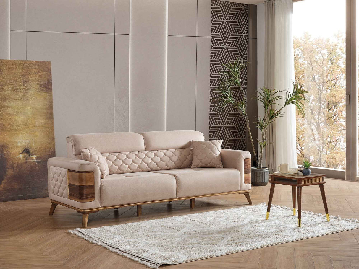 Ruby Beige Convertible Sofa by Furnia at Eve Furniture
