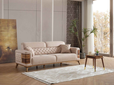 Ruby Beige Convertible Sofa by Furnia at Eve Furniture