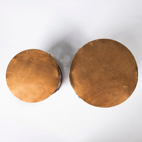 Rudebekia (Set of 2) Gold Round Metal Accent Tables by Mercana at Eve Furniture