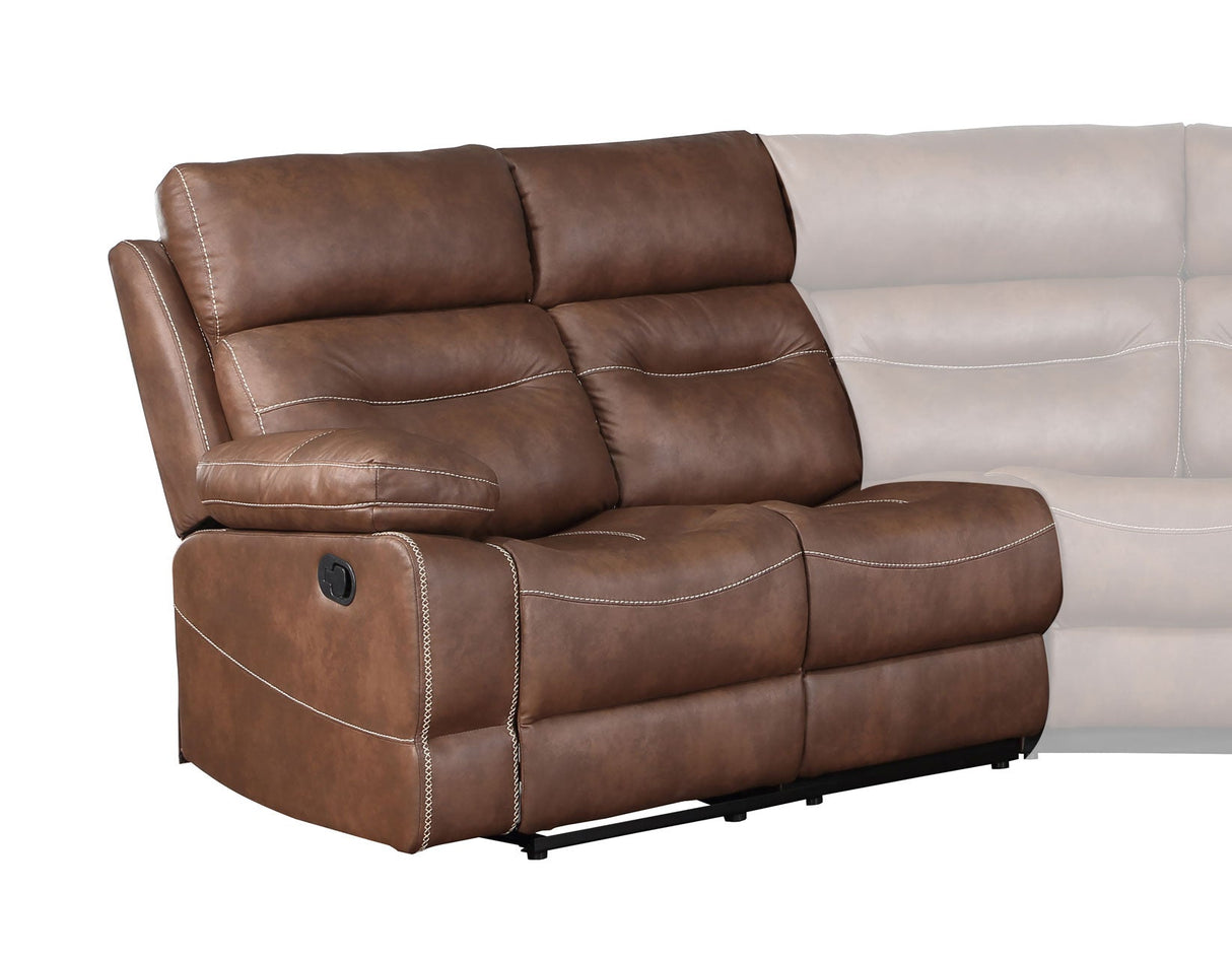 Rudger 3-Piece Manual Reclining Sectional, Chestnut