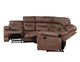 Rudger 3-Piece Manual Reclining Sectional, Chestnut