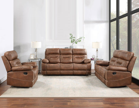 Rudger 3-Piece Brown Manual Motion Reclining Set by Steve Silver at Eve Furniture