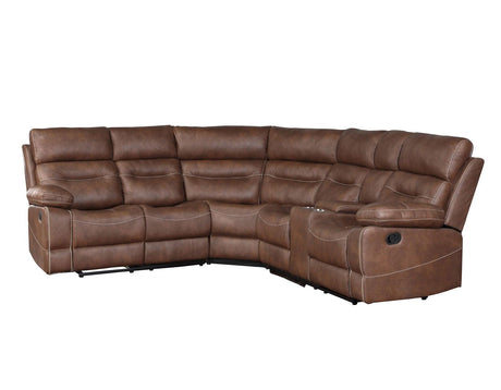 Rudger Chestnut 3-Piece Reclining Sectional by Steve Silver at Eve Furniture