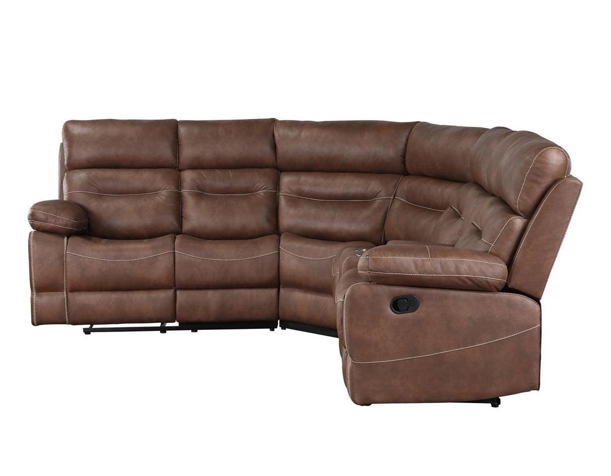 Rudger Chestnut 3-Piece Reclining Sectional by Steve Silver at Eve Furniture