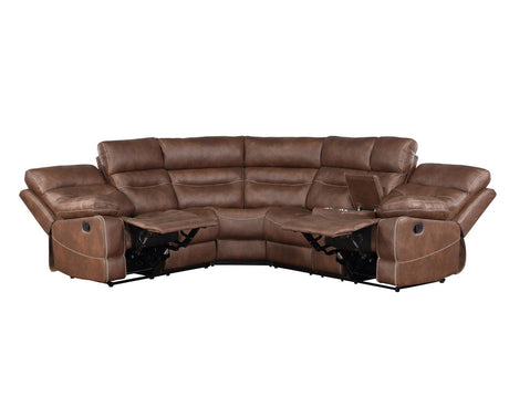 Rudger Chestnut 3-Piece Reclining Sectional by Steve Silver at Eve Furniture