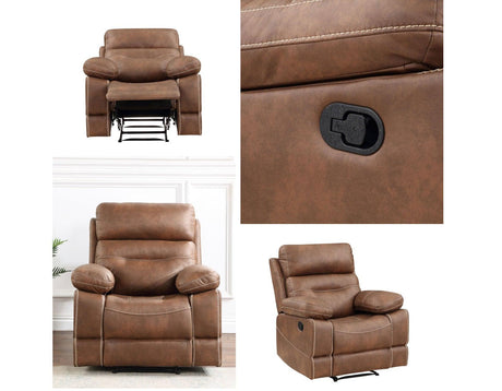 Rudger Chestnut Manual Recliner by Steve Silver at Eve Furniture