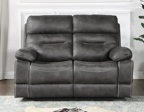 Rudger Manual Reclining Loveseat, Gray by Steve Silver at Eve Furniture