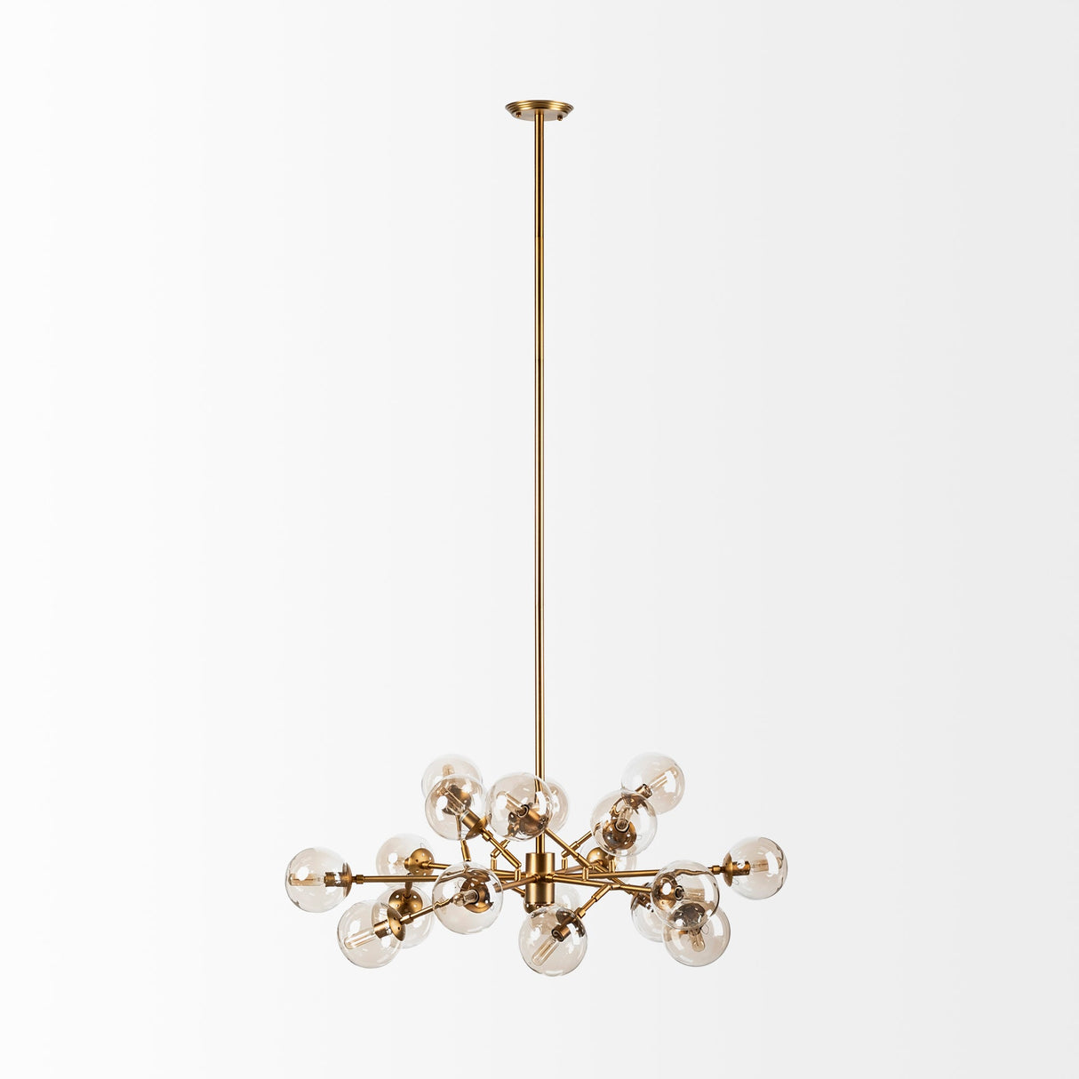 Rudyard Glass Globe and Gold Metal Chandelier by Mercana at Eve Furniture