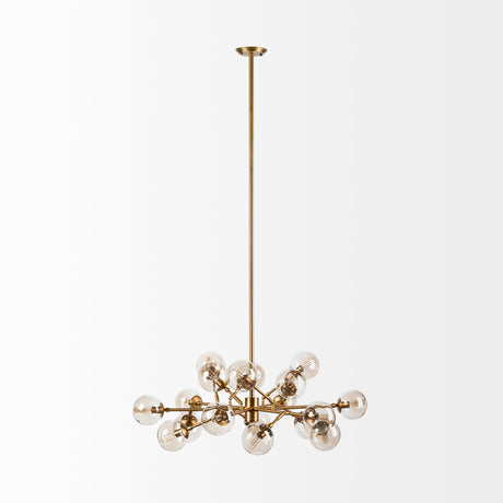 Rudyard Glass Globe and Gold Metal Chandelier by Mercana at Eve Furniture