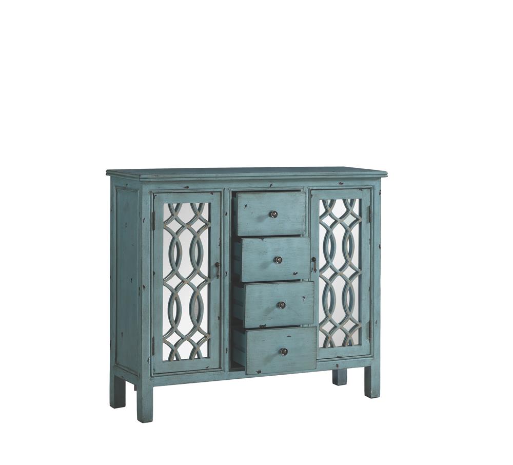 Rue Antique Blue 4-Drawer Accent Cabinet