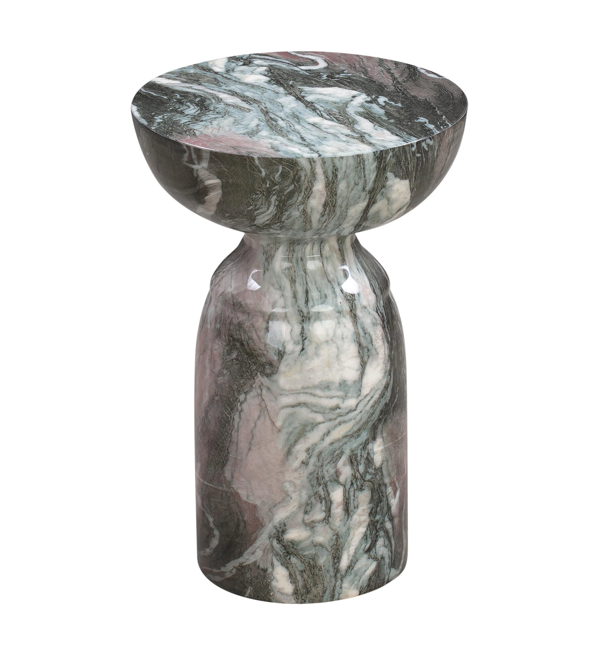 Rue Marble Indoor / Outdoor Round Side Table by TOV Furniture at Eve Furniture