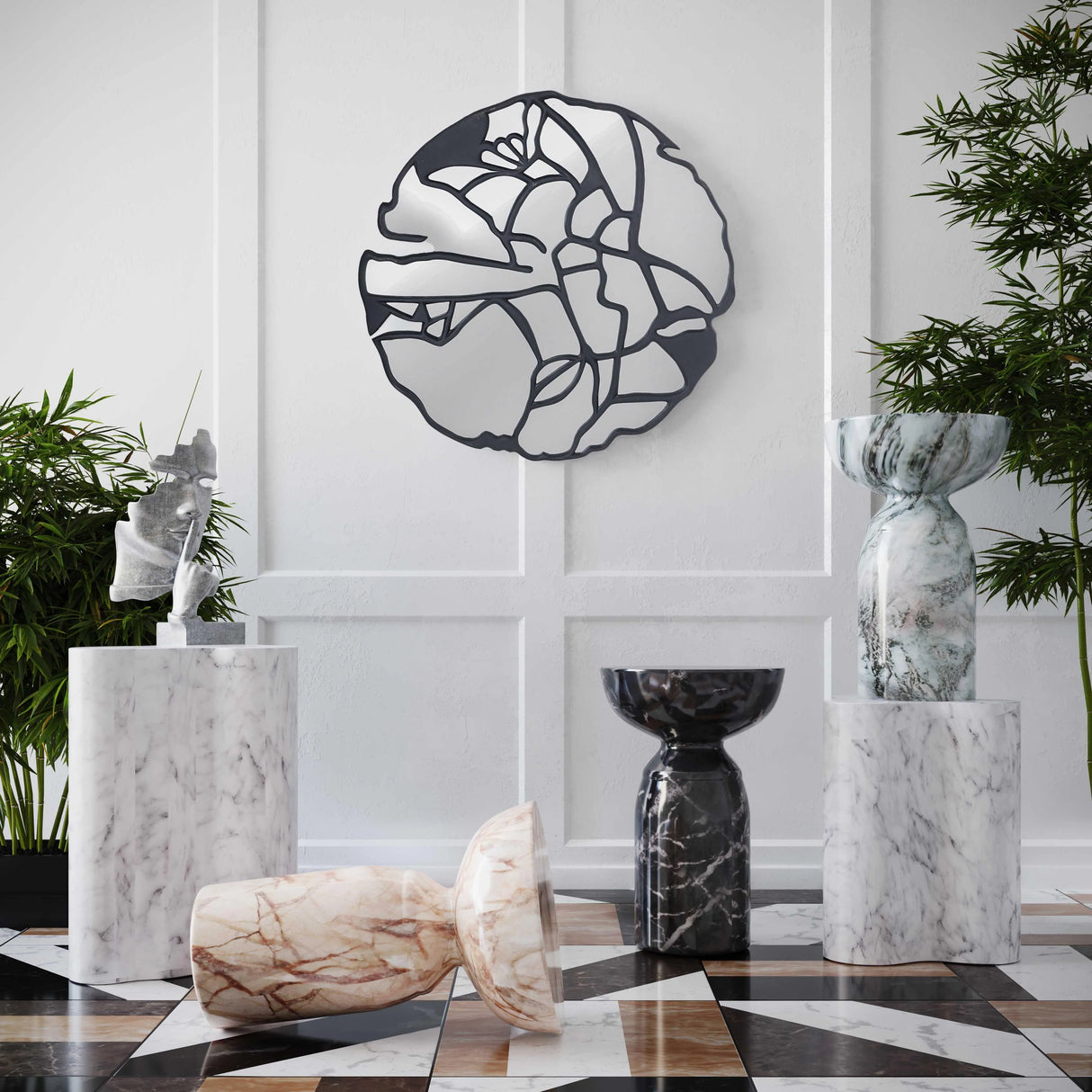 Rue Marble Indoor / Outdoor Round Side Table by TOV Furniture at Eve Furniture