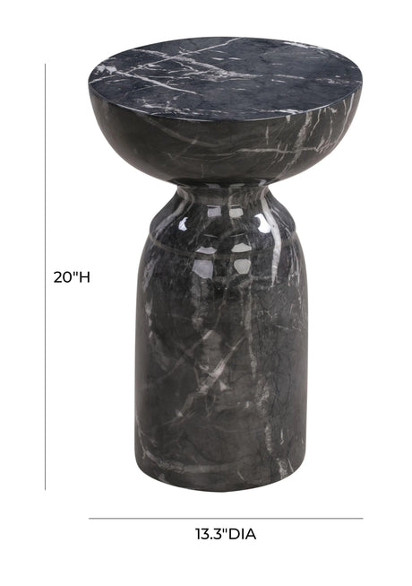 Rue Marble Indoor / Outdoor Round Side Table by TOV Furniture at Eve Furniture