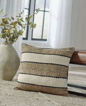 Rueford Brown/Black/Natural Pillow (Set of 4) by Ashley at Eve Furniture