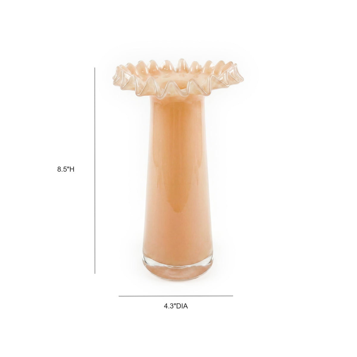 Ruff Peach Glass Vase by TOV Furniture at Eve Furniture