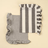 Ruffle Stripe Tea Towels S/2, Grey, Set of 2 by Mercana at Eve Furniture