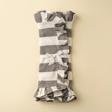 Ruffle Thick Stripe Table Runner, Grey, Set of 2 by Mercana at Eve Furniture