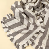Ruffle Thick Stripe Table Runner, Grey, Set of 2 by Mercana at Eve Furniture