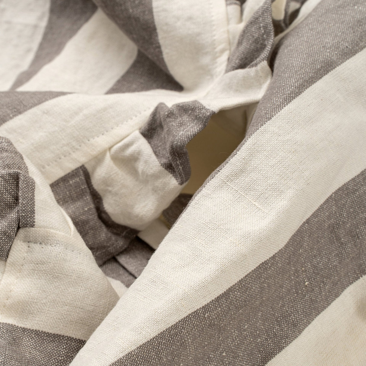 Ruffle Thick Stripe Table Runner, Grey, Set of 2 by Mercana at Eve Furniture