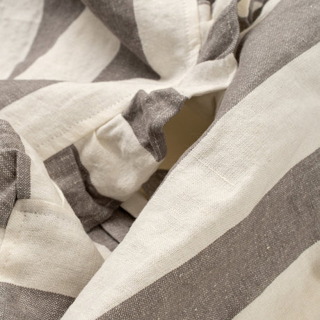 Ruffle Thick Stripe Table Runner, Grey, Set of 2 by Mercana at Eve Furniture