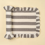 Ruffle Thick Stripe Table Runner, Grey, Set of 2 by Mercana at Eve Furniture