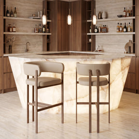 Ruge Barstool Beige by Zuomod at Eve Furniture