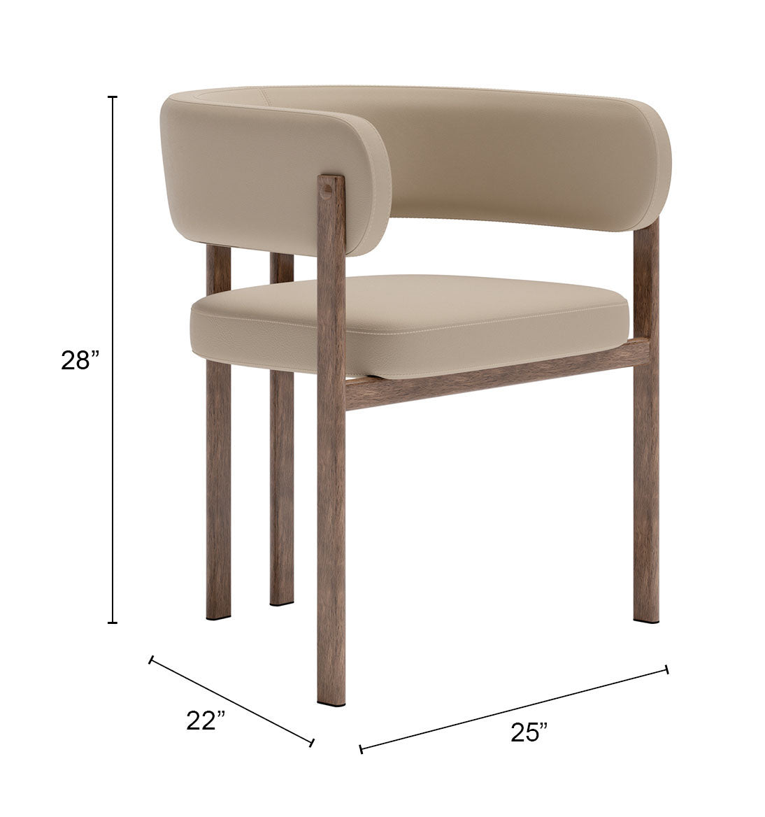 Ruge Beige Dining Chair (Set of 2) by Zuomod at Eve Furniture