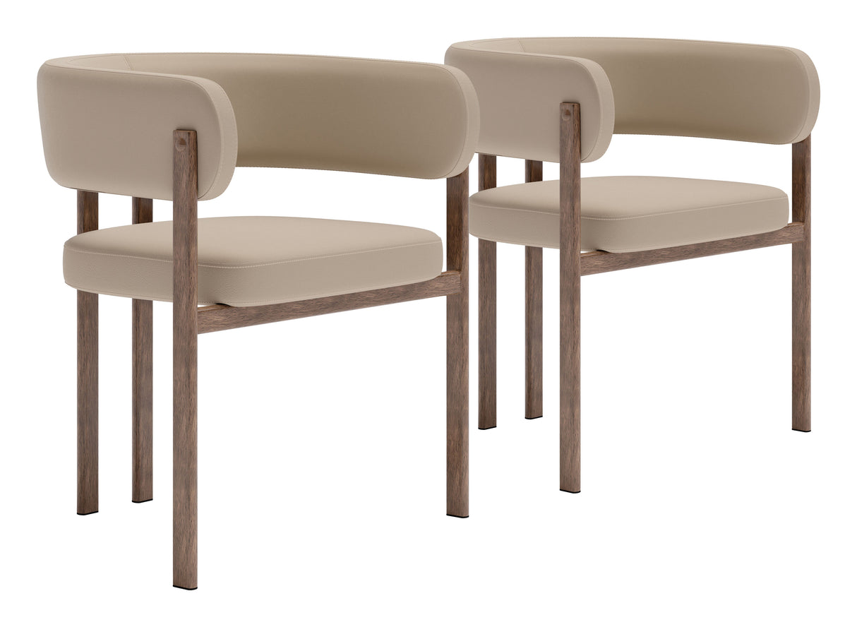 Ruge Beige Dining Chair (Set of 2) by Zuomod at Eve Furniture