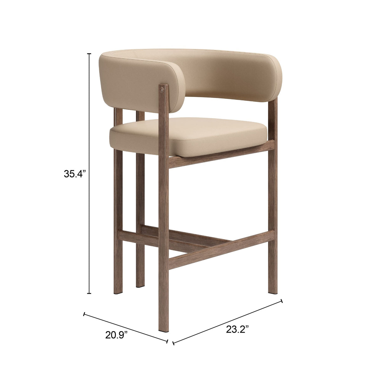Ruge Counter Stool Beige by Zuomod at Eve Furniture