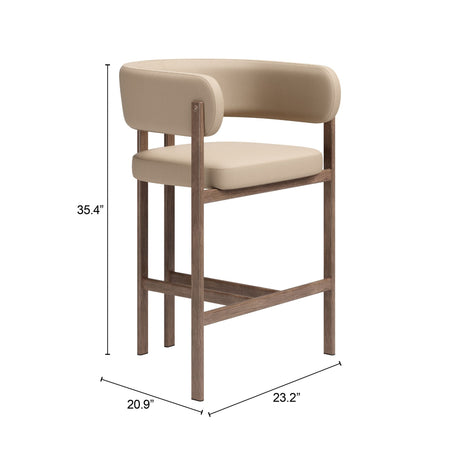 Ruge Counter Stool Beige by Zuomod at Eve Furniture