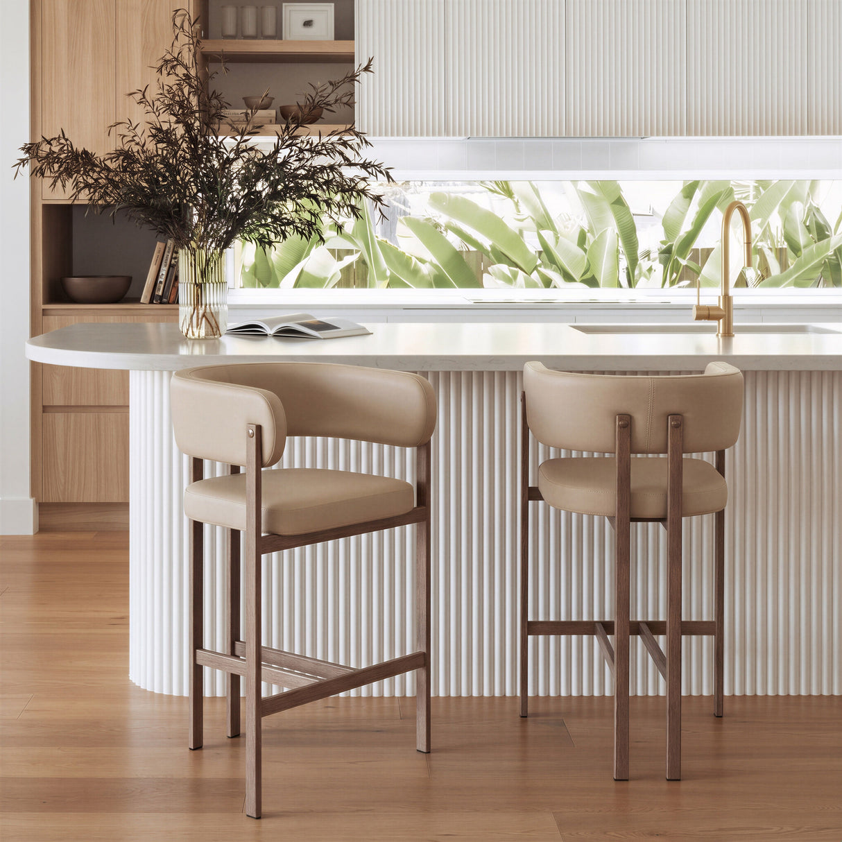 Ruge Counter Stool Beige by Zuomod at Eve Furniture