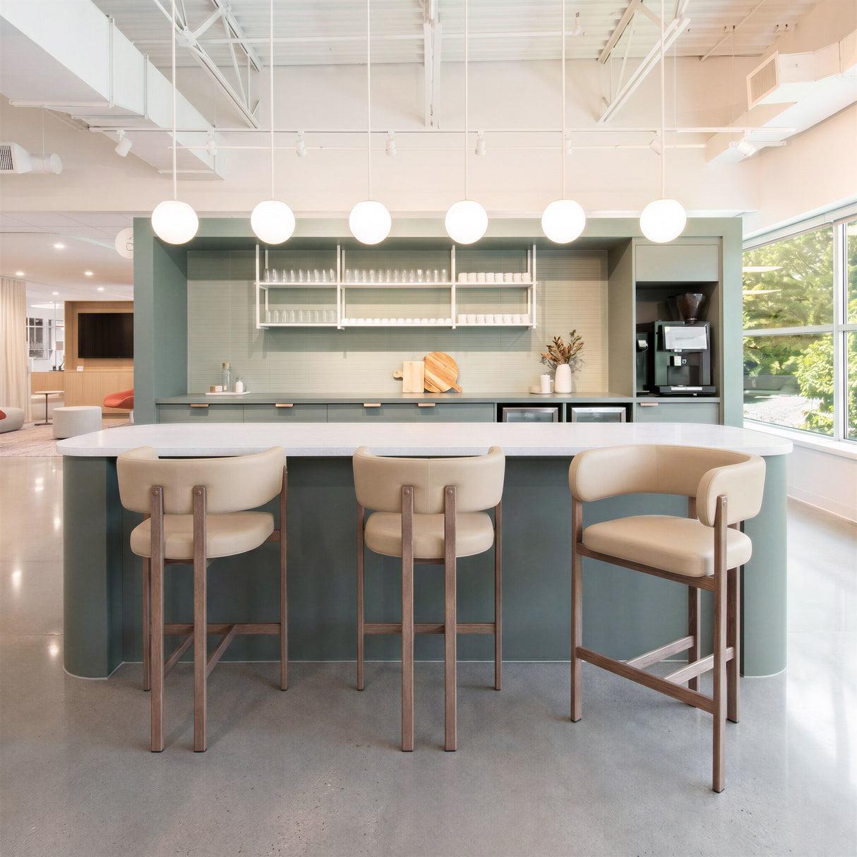 Ruge Counter Stool Beige by Zuomod at Eve Furniture