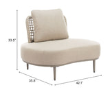 Ruhe Beige Outdoor Accent Chair by Zuomod at Eve Furniture