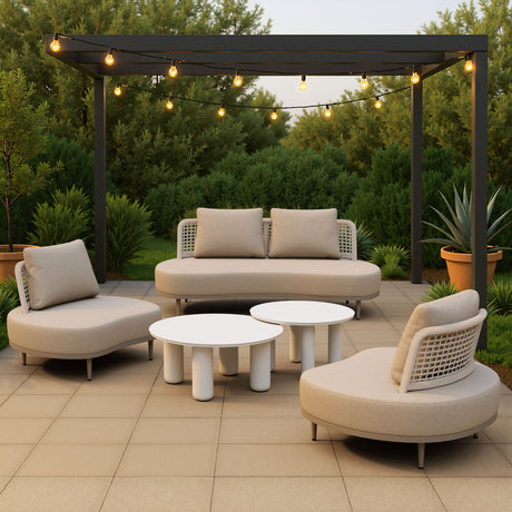 Ruhe Beige Outdoor Accent Chair by Zuomod at Eve Furniture