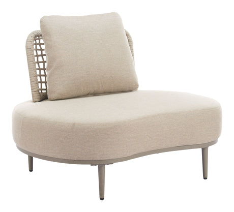 Ruhe Beige Outdoor Accent Chair by Zuomod at Eve Furniture