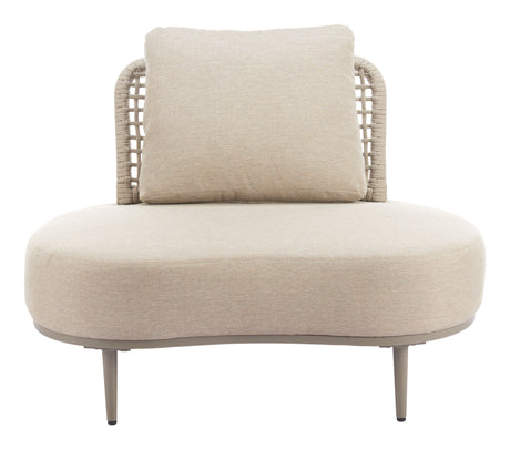 Ruhe Beige Outdoor Accent Chair by Zuomod at Eve Furniture