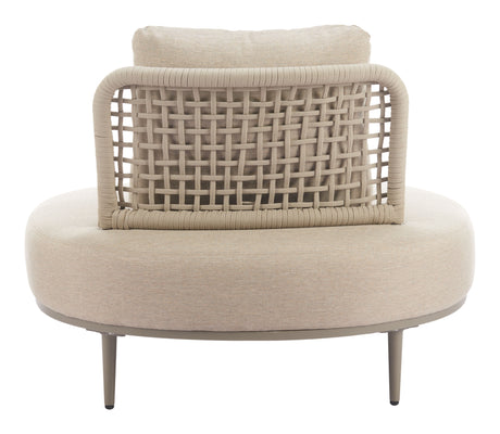 Ruhe Beige Outdoor Accent Chair by Zuomod at Eve Furniture