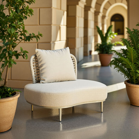 Ruhe Beige Outdoor Accent Chair by Zuomod at Eve Furniture