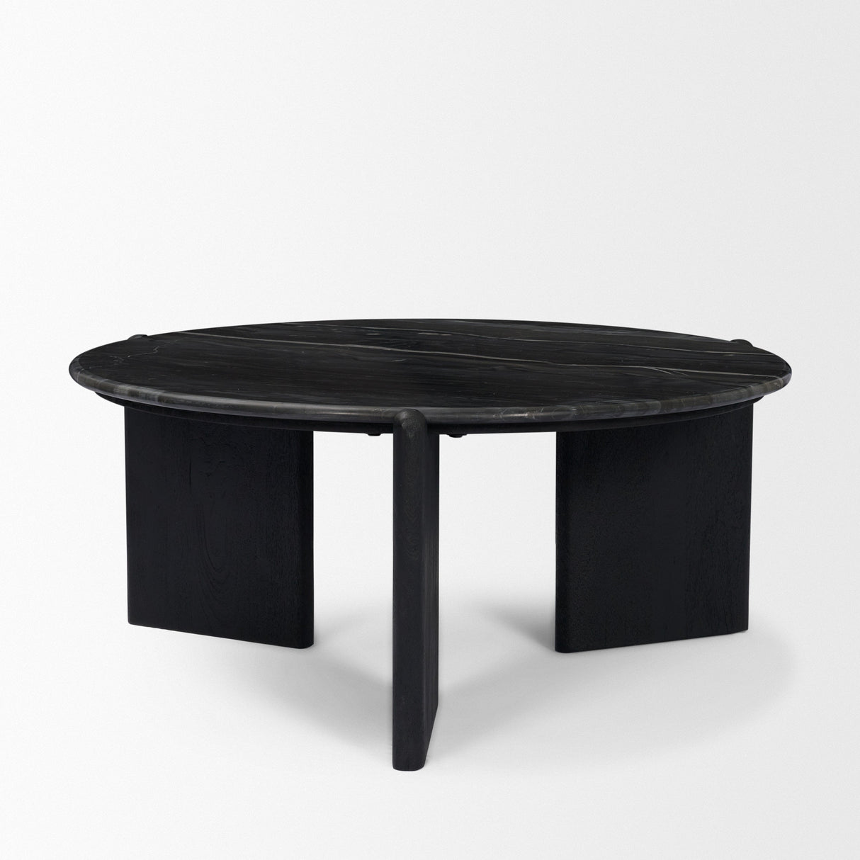 Rumer Black Wood w/ Black Marble Coffee Table by Mercana at Eve Furniture