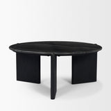 Rumer Black Wood w/ Black Marble Coffee Table by Mercana at Eve Furniture