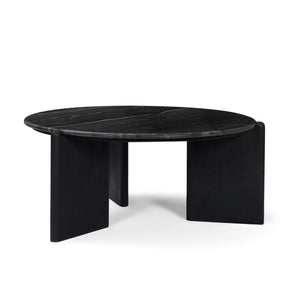 Rumer Black Wood w/ Black Marble Coffee Table by Mercana at Eve Furniture