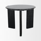 Rumer Black Wood w/ Black Marble Side Table by Mercana at Eve Furniture