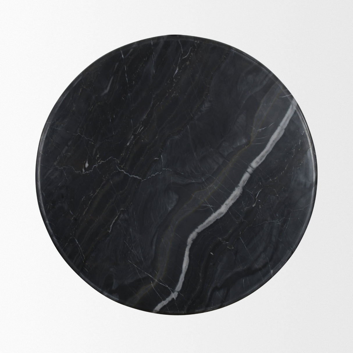 Rumer Black Wood w/ Black Marble Side Table by Mercana at Eve Furniture