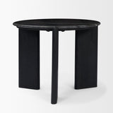 Rumer Black Wood w/ Black Marble Side Table by Mercana at Eve Furniture